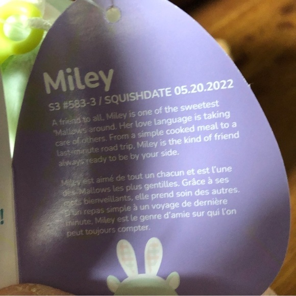 Squishmallows Miley the Llama with easter bunny ears 3” clip - Picture 7 of 8